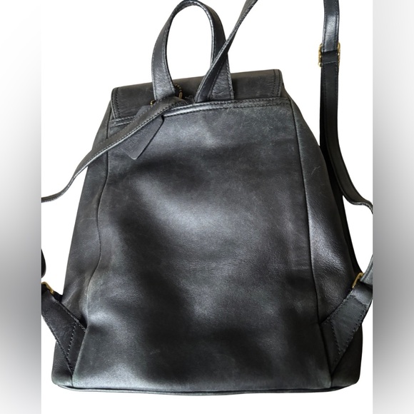 Vintage COACH Legacy Black Leather Backpack Purse w Drawstring Adjustable Straps main image 5